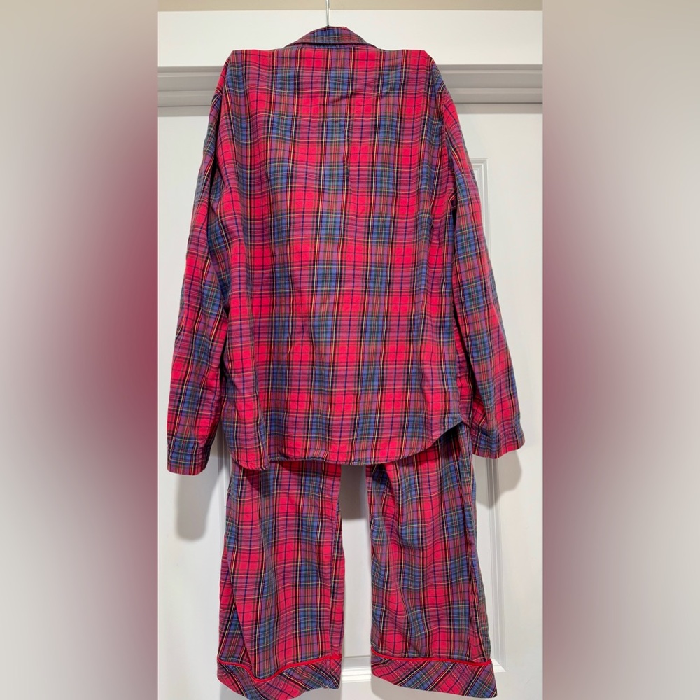 Victoria's Secret Women’s Plaid Pajama Set with Polka Dot Trim Size L - Picture 2 of 7